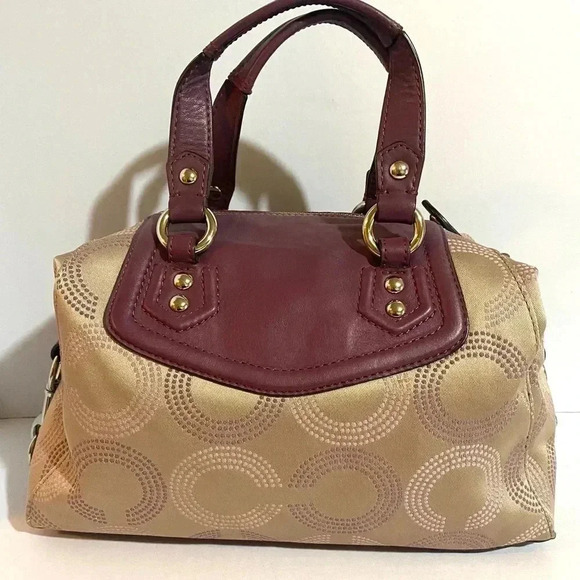 Coach CC signature print nylon leather satchel handbag - Picture 2 of 11